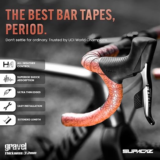 Supacaz Super Sticky Kush Gravel Bar Tape - Cycling Road Bike Handlebar Grip Tape Wrap (Coffee)