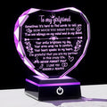 Arikyrist Gifts for Girlfriend Mothers Day Heart Crystal Keepsakes to My Girlfriend with Colorful Base Anniversary Birthday Graduation Gifts for Girlfriend from Boyfiend