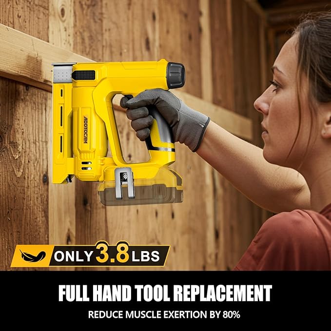Nail Gun for Dewalt 20V Battery (Tool Only), 2 in 1 Cordless Brad Nailer/T50 Crown Stapler, Nail Gun Battery Powered with 2,000PCS Staples and Nails for Upholstery & Family DIY