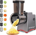 Electric Cheese Grater 250W, 7-in-1 Salad Maker & Vegetable Slicer Shredder with Widened Feeding Port for Block Cheese, Carrots, Potatoes & Fruits, Professional Food Grating Machine