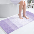 OLANLY Bathroom Runner Rugs Mat 47x20, Extra Soft Absorbent Microfiber Bath Rug, Rubber Backing, Quick Dry, Washable Long Bath Mats for Bathroom, Tub and Shower, Home Decor Accessories, Light Purple