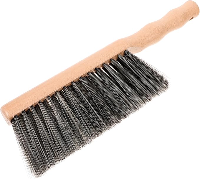 minkissy 4pcs Ergonomic Handle Soft Bristle Brush for Fireplace Bench Cleaning Kitchen Countertop