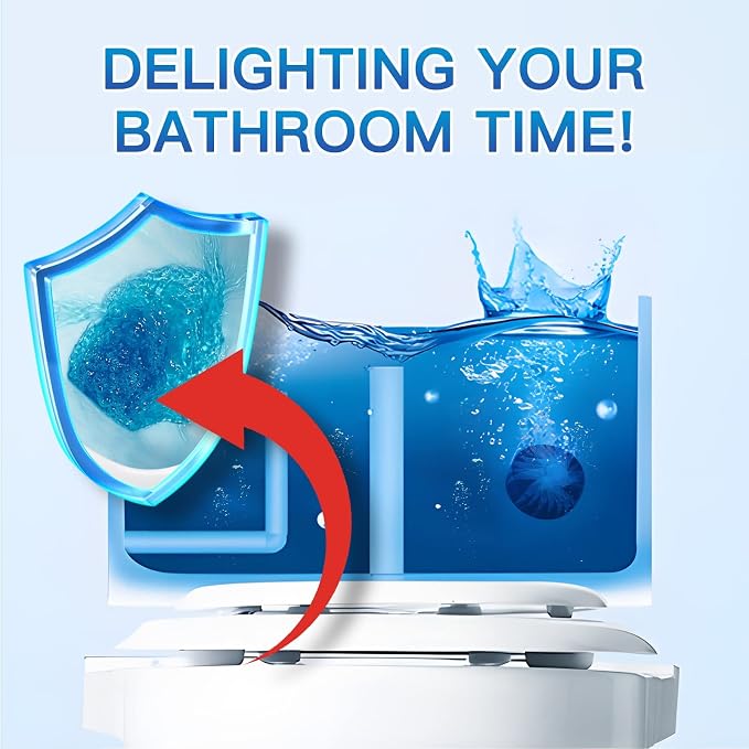 Vacplus Automatic Toilet Bowl Cleaner Tablets, Drop-In Tank Cleaner for Bathroom, Prevent Stains & Deodorize, Long-Lasting Cleaning Tabs, Easy-Use Freshener for Bowl & Tank, 100 Pack