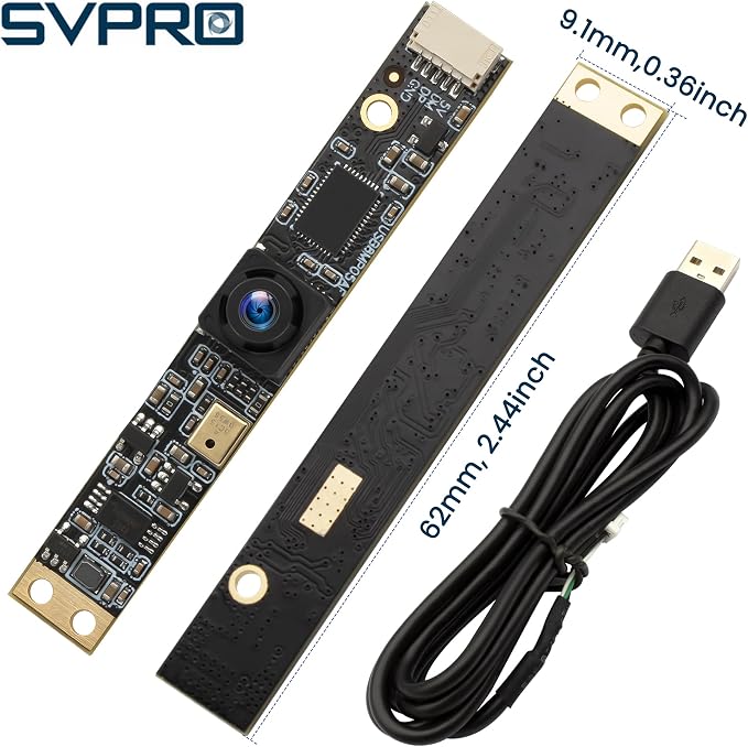 SVPRO 8MP USB Lightburn Camera Module with Microphone, 105°(H) UVC Webcam | 4K USB Camera Module Fixed Focus Wide Angle Laser Engraver Cam for Computer, Raspberry Pi