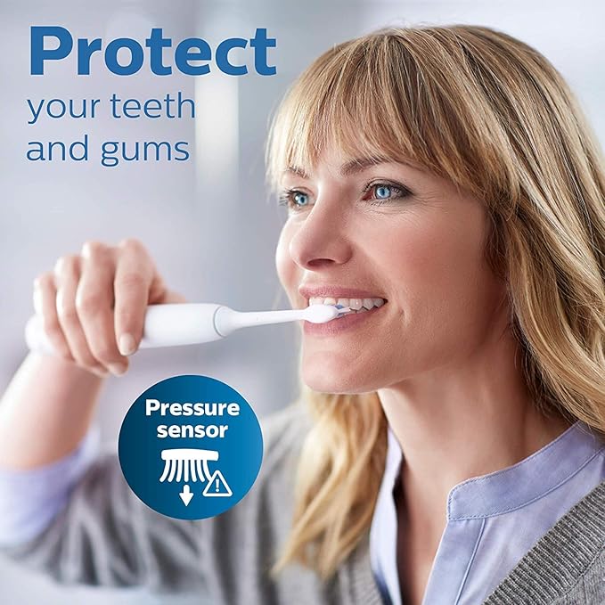 Philips Sonicare Protective Clean 6500 Rechargeable Electric Toothbrush, with Pressure Sensor, 3 Cleaning Modes, SmarTimer and QuadPacer, 14-Day Battery Life, Charging Travel Case, Purple, HX6462/09