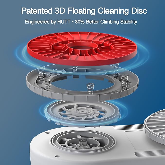 HUTT S55 Pro Window Cleaning Robot, 3D Floating Pads, Up to 6500Pa Suction, HydroJet Pump Spray, SLAM 4.0 Navigation, 80ml Water Tank, 6 x Cloths,Perfect for High-Rise Windows, Tiles and Glass