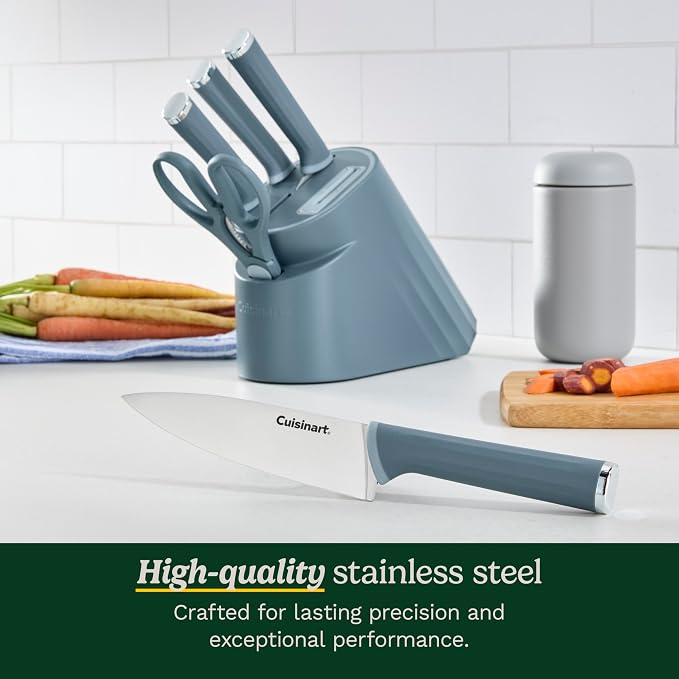 Artisan Elite Stainless Steel Cutlery 6 Piece Knife Block Set, Blue