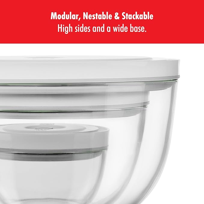 ZWILLING Fresh & Save BOWLS 9-pc Vacuum Glass Bowl Starter Set, Airtight Food Storage and Meal Prep Containers, BPA-Free, Stackable, Reusable