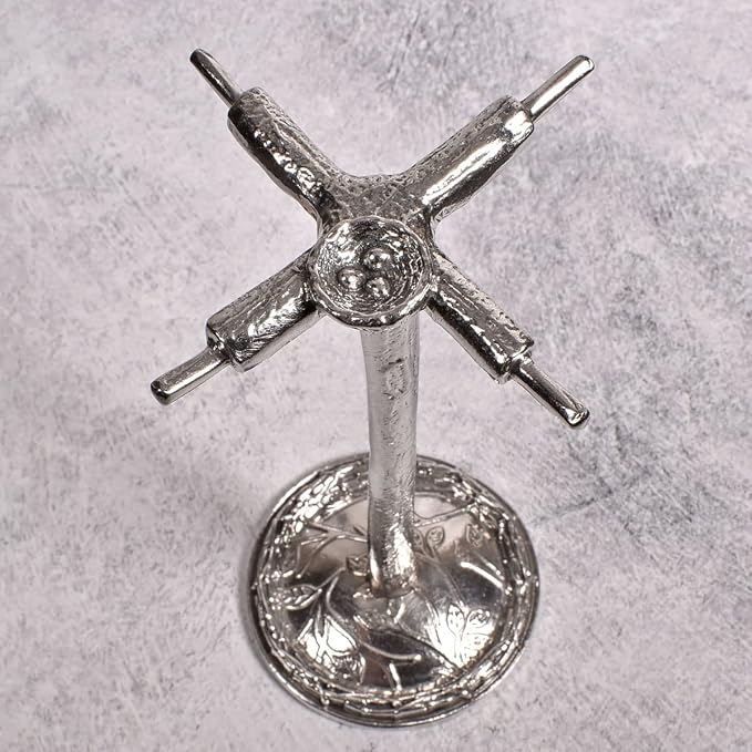Crosby & Taylor Twig Pewter Measuring Spoon Set with Display Post, Lead-Free, Handmade in the USA