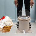 2.4Gal Manual Clothes Dryer Portable Mini Dryer for Clothes, Foot Powered Compact Spin Dryer Machine, Non Electric Laundry Dryer for RV, Camping, School, Apartment, Dorm (Khaki)