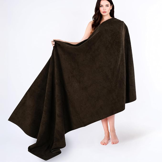 Cotton Paradise 100% Cotton Turkish Towel, Soft Absorbent Quick Dry, 40x80 Oversized Bath Sheet Towel, Chocolate Brown
