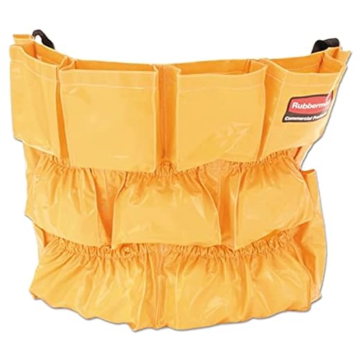 Rubbermaid Commercial Products Supply Organizing Caddy for Brute Trash Cans Yellow Tool Organizer Storage for Spray Bottles/Paper Towels/Gloves/Scrub Brush,(Pack of 6)