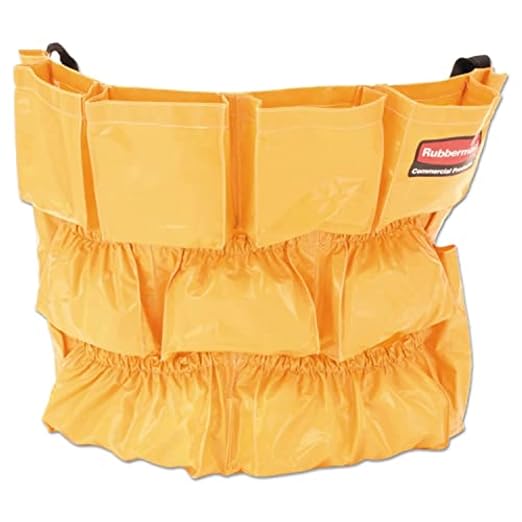 Rubbermaid Commercial Products Supply Organizing Caddy for Brute Trash Cans Yellow Tool Organizer Storage for Spray Bottles/Paper Towels/Gloves/Scrub Brush 1 Count
