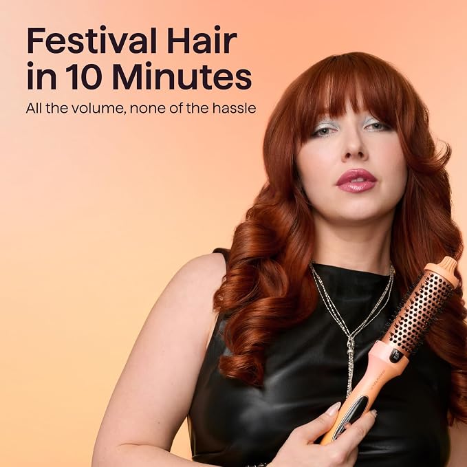 Wavytalk VIP Volume Blowout Boost Festival Bundle, Thermal Brush 1.5 inch for Blowout Look, Tourmaline Ceramic Negative Ion Technology, 5 Temperature Settings Dual Voltage