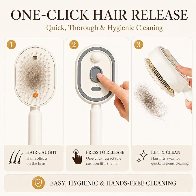 Electric Steam Brush for Hair, Electric Spray Air Cushion Comb for Women, Rechargeable Water Spray Hair Brush, Detangling & Anti-Static Hair Brush, Reduce Frizz, Smooth & Nourish