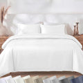 California Design Den 3-Piece Queen Duvet Cover Set Cotton - 400 Thread Count, 100% Cotton Sateen, Soft Queen Bed Duvet Cover Set, Button Closures, Corner Ties, Durable Bedding - Antique White