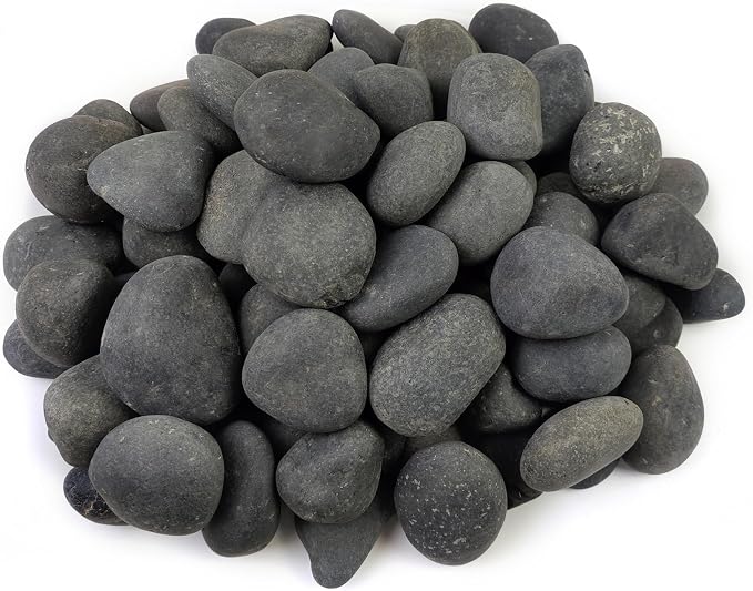 FANTIAN 10 lbs Black Pebbles for Indoor Plant, 3-4 Inch River Rocks | Natural Decorative Black Stones Rocks for Landscaping, Garden, Plants, Aquarium, Backyard, Indoor Water Fountains