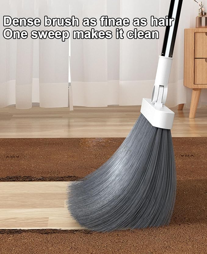 Hand Broom and Dustpan Set,Collapsible Broom with Dustpan Combo for Sweeping Indoor,Angle Broom for Home Office Kitchen Lobby Floor Pet Hair Outdoor Cleaning