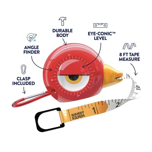 Handy Famm Kids Tape Measure 3 Piece Starter Tool Set – Real Giraffe Hammer, Bird Measuring Tape & Safety Glasses - STEM DIY Tools, Educational Gift for Boys & Girls Ages 5+