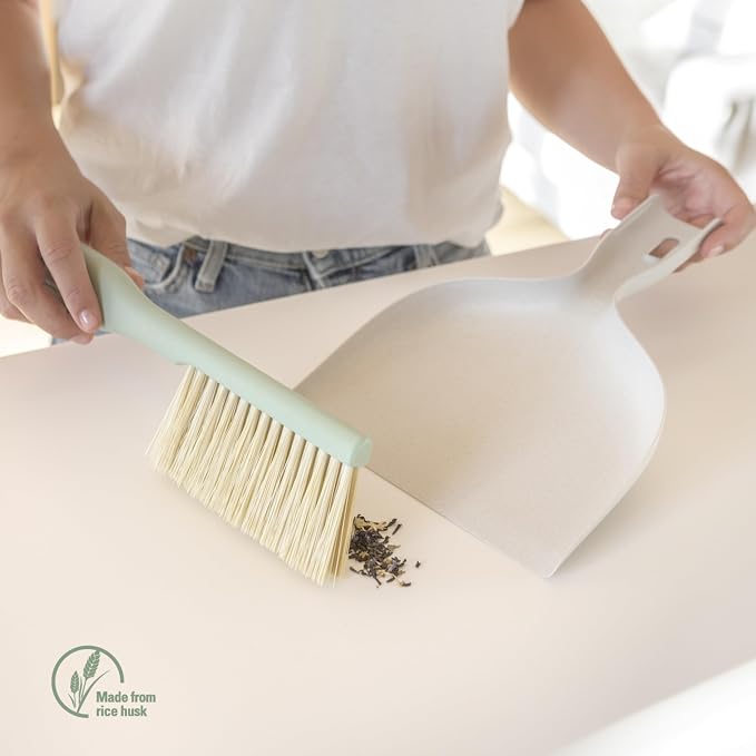 Vigar - Hand Sweeping Set - Includes Brush and Dustpan - ‎19 x 4 x 25.5 cm - ZeroLine - 100% Recyclable Materials - Coupling System - in Grey