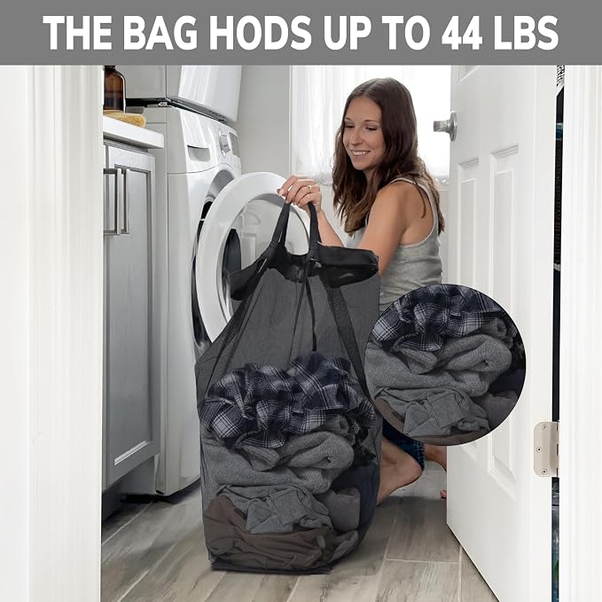 CHICVITA 75L Slim Laundry Hamper with Wheels and Removable Wash Bag, Black Rolling Basket with Handle for Laundry Room