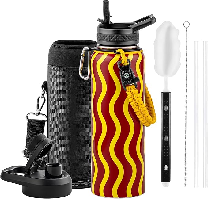 RAYMYLO 2026 Soccer Biggest Event Edition Insulated Water Bottle 40 oz, Nation Flag Design, Best Souvenir & Gift for World Soccer Lover, Vacuum Stainless Steel (Cold for 36Hrs), Leak Proof & Non-BPA