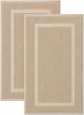 SALBAKOS 2-Piece 100% Turkish Cotton Bath Mat Towel, 20x34 inch, Taupe | Bathroom Floor Towels, Thick Soft Most Absorbent Quick-Dry Durable Large Size Foot Rug, Premium Hotel Quality Made in Turkey