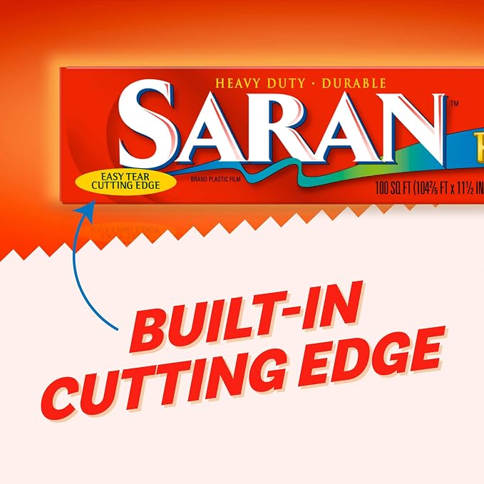 Saran Premium Plastic Wrap, Bulk Food Storage, Easy Dispense, 1,200 Sq Ft