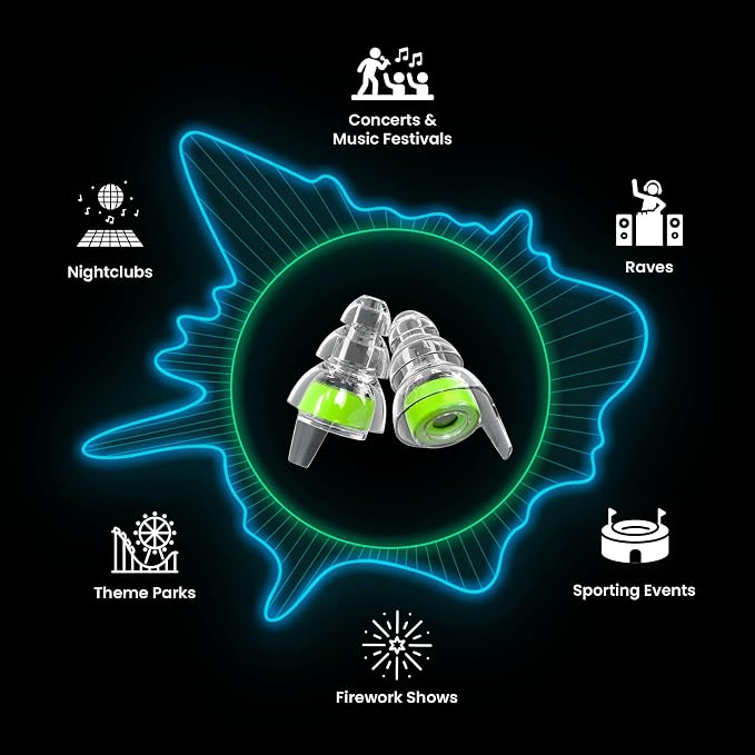 Eargasm High Fidelity X Edition Earplugs for Concerts, Festivals, Musicians, DJs, Night-Life, Motorcycle Hearing Protection - Reusable Ear Plugs for High Fidelity Noise Reduction up to 21 dB