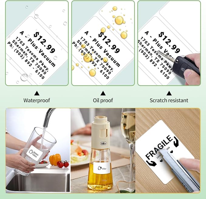 Phomemo Thermal Labels-for M110/M100/M220/M221/M108,1.57"x1.18"(40x30mm),Name Labels for Kids/School, 230 Labels/Roll, for Barcode/Address/Mailing/Logo/Business/Home