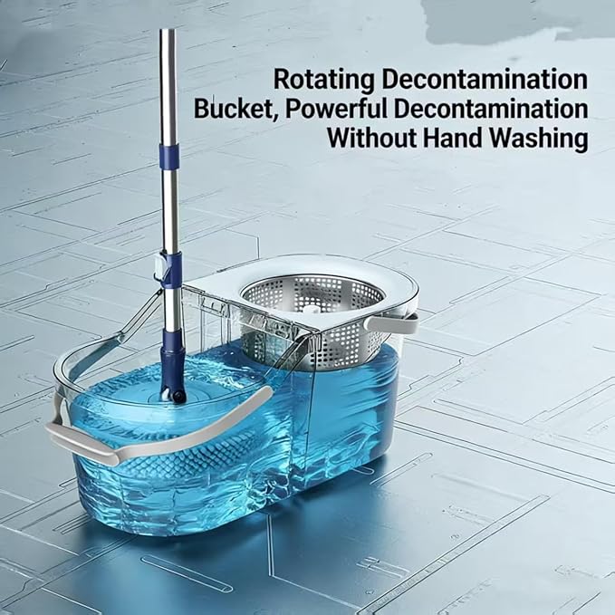360° Spin Mop & Bucket System with 4 Microfiber Mop Pads | Detachable 2-in-1 Bucket, Efficient Floor Cleaning, For All Hard Floors