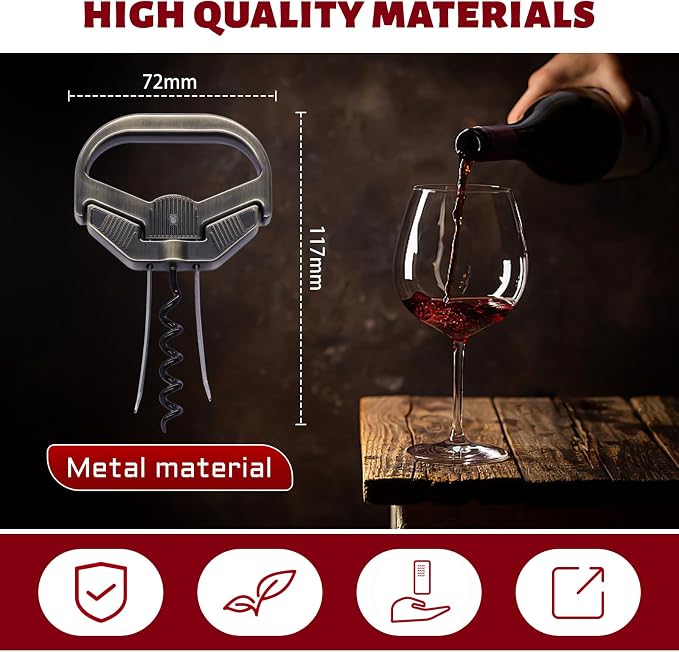 Classic-3Q 3-in-1 Ah So Wine Opener & Two Prong Cork Remover | Two Prong Wine Opener & Cork Remover,Vintage Cork Saver,3-IN-1 Utility, Heavy-Duty Build