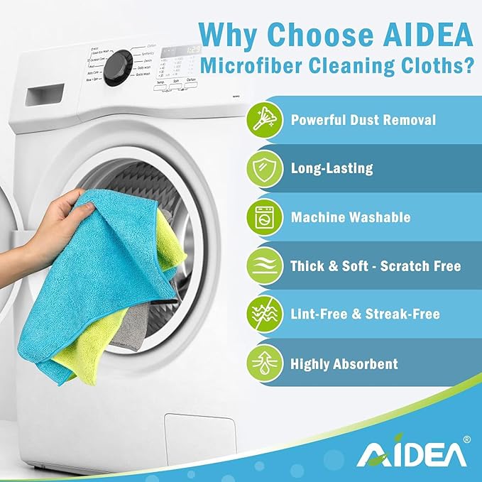 AIDEA Magic Sponges Cleaning Eraser and Microfiber Cleaning Cloths，Highly Absorbent Cleaning Towel