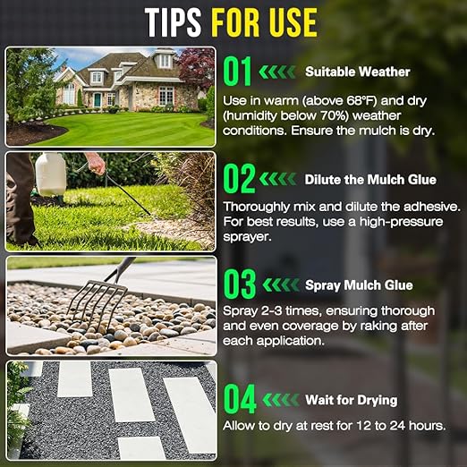 Rock Glue for Landscaping - 2 Gallon Heavy Duty Gravel Binder and Pebble Lock, Clear Drying Permeable Landscape Glue for Pea Gravel, River Rock, Stones & Mulch, Eco-Friendly, DIY Pathway (2x128oz)