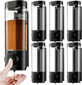 Junkin 6 Pcs Manual Bathroom Wall Mounted Soap Dispenser 300ml Black Kitchen Bathroom Commercial Shower Clear Refillable Soap Dispenser Clear Plastic Refillable Liquid Lotion Pump and Organizer