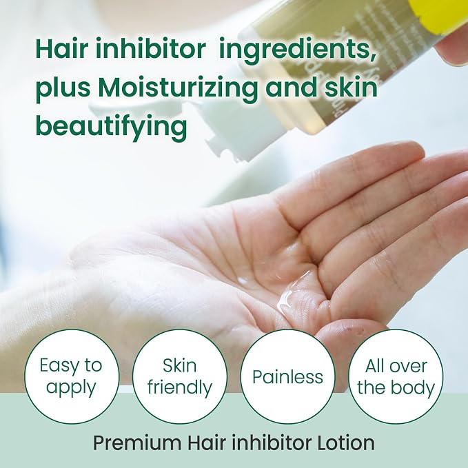 SUZUKI HERB LABORATORY Hair Removal Cream (8.1 OZ / 230g) and Premium Hair Minimizing Lotion (3.52 FL. OZ / 100mL) with Pineapple and Soymilk for Sensitive Skin, Made in Japan