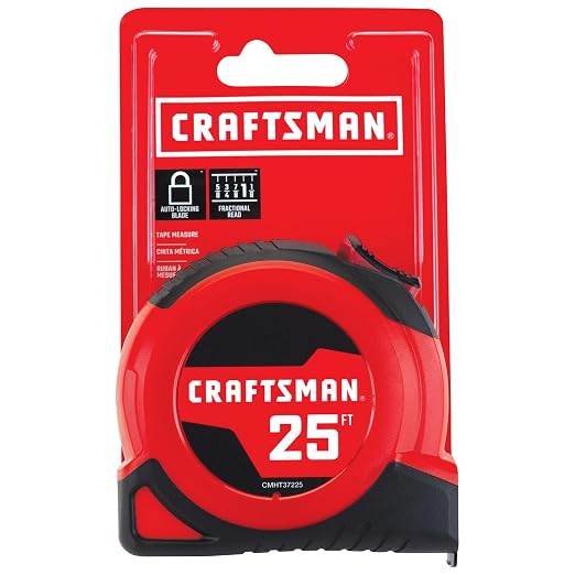 CRAFTSMAN 25-Ft Tape Measure with Fraction Markings, Retractable, Self-Locking Blade (CMHT37225), Pack of 6