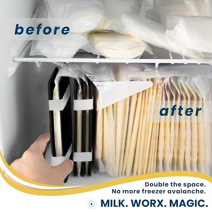 Freeze It Flat Breastmilk Freezer Organizer (Black, Single 2pk) | Freezes breast milk bags flat for stacking, doubles freezer storage space, works with top milk bag brands, easy wipe clean