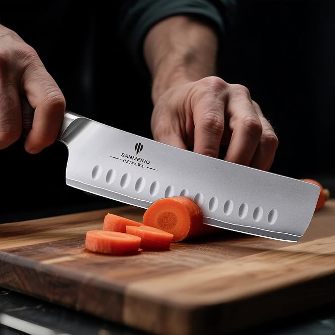 7 Inch Japanese Nakiri Knife 10Cr15MoV High Carbon Stainless Steel | Professional Sharp Multipurpose Asian Kitchen Chopping Chef Knife, Vegetable Cleaver Knife with Ergonomic Pakkawood Handle