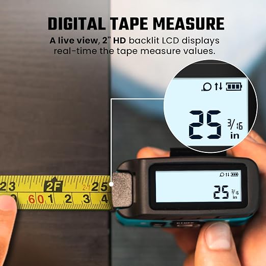 MiLESEEY DT20 Laser Tape Measure with APP, 3-in-1 Digital Measuring Tape Rechargeable, 130FT Laser Distance Meter, 16FT Digital Tape Measure Waterproof, Area/Volume/Measuring/Pythagorean Mode