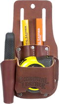 Occidental Leather Tape & Knife Holder - Holds Utility Knife, 2 Pencils & 35’ Tape or 25’ FatMax Holder for Chalk Lines - Made in USA