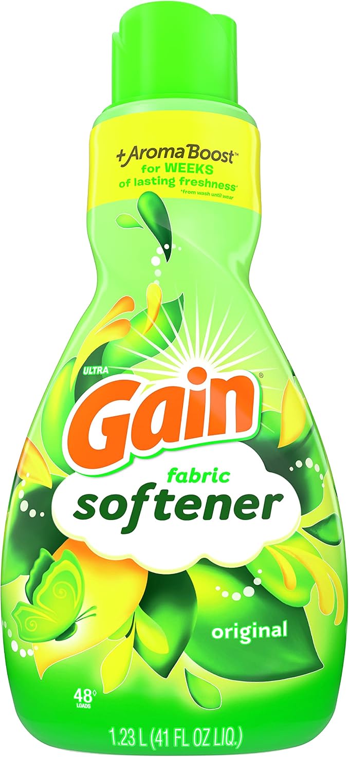 Gain Laundry Fabric Softener Liquid, Original Scent, 41 Fl Oz, 48 Loads, He Compatible, Pack Of 4, (Packaging May Vary)