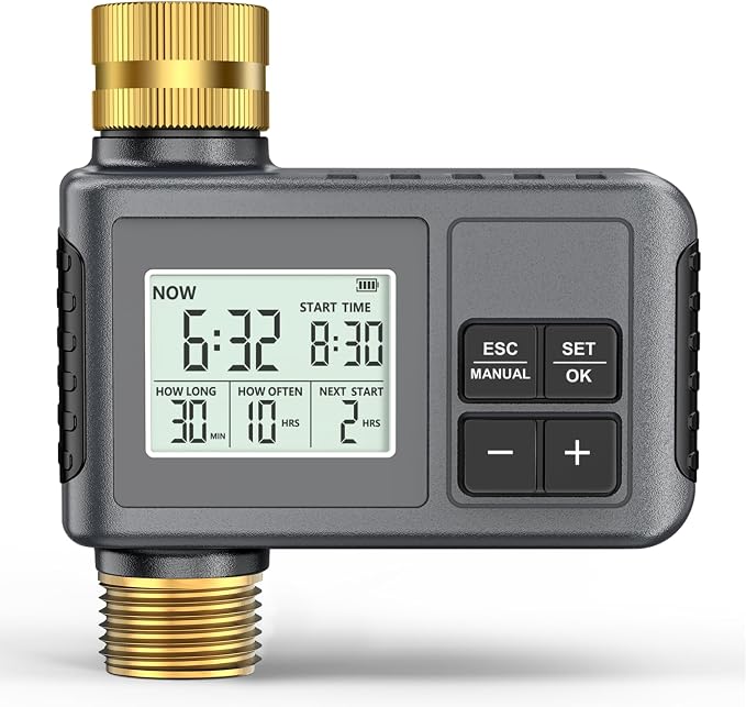 Insoma Water Timer, 1 Zone Outdoor Hose Timer for Garden Faucet with Auto/Manual/Rain Delay Mode, Sprinkler Irrigation Timers for Yard Lawn