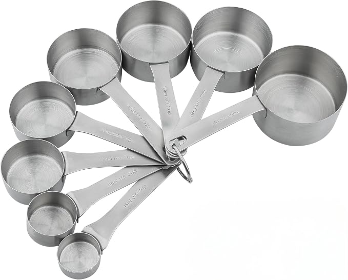 Measuring Cups and Spoons Set 18, Metric&US 18/8 Stainless Steel Measuring Cups and Spoons for Kitchen &Baking, Metal Measue Cup and Spoon for Dry&Liquid, 8 Measure Cups&9 Spoons w/Leveler