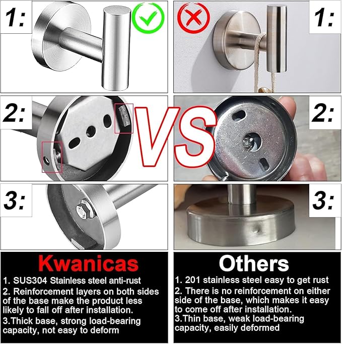 5 Pieces Bathroom Hardware Accessories Set Brushed Nickel, 24Inch Round Towel Racks Set for Bathroom, SUS304 Stainless Steel Towel Bar Set,Toilet Paper Holder Wall Mounted