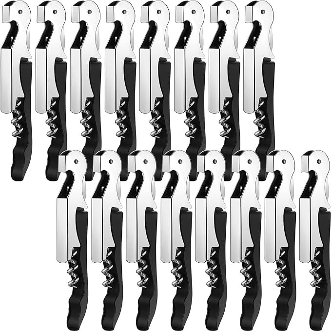 Honoson 24 Pieces Wine Keys for Severs Opener Travel Corkscrew Wine Bottle Opener Waiter Beer Bartender for Wedding Home Office Kitchen Restaurant Bar Applications (Black)