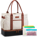 LOVEVOOK Insulated Lunch Bag Women with Triple Compartments & Bottle Holder | Includes 3 Reusable Freezer Bags, Double Deck Lunch Box,Leakproof Cooler Lunch Tote for Family Meal Prep Work Picnic College