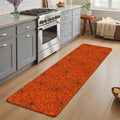 Runner Rug Indoor Outdoor 15.7"x47.2",Orange Halloween Absorbent Non Slip Entry Door Mat,Black Spiders Net Classic Gingham Low-Profile Hallway Rugs for Kitchen Laundry Room Entryway Mudroom Apartment