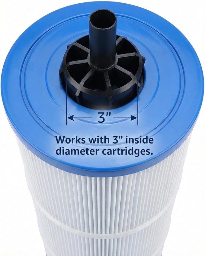 Rotating Pool Filter Cleaning Stand PRO – Ergonomic Metal Tripod Station with Spin-Finity Technology & Spray Nozzle – Fits 3" ID Cartridges – Save Your Back & Deep Clean Pleats