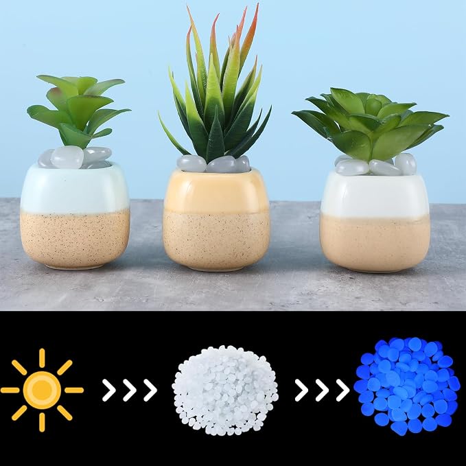 3000 Pcs Glow in the Dark Rocks Outdoor 1 Inch Pebbles,White | Landscaping Garden Walkway Pathway Driveway, Aquarium Fish Tank Decor, Rechargeable Luminous Pebbles Absorb Sunlight Glow